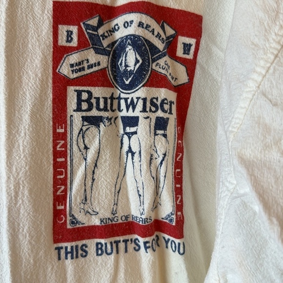 Vintage buttwiser Budweiser beachy jacket funny size large mens 90s - Picture 4 of 4